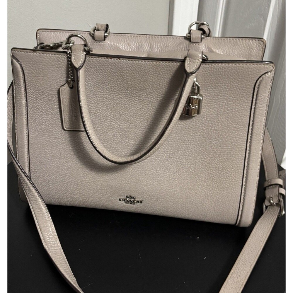 COACH Rare Satchel And Crossbody Bag Gray Taupe 88037